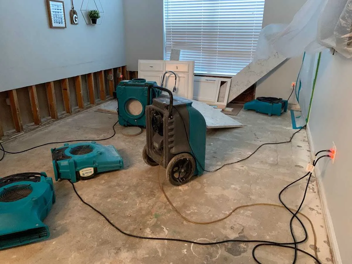 Dehumidifier in flood-cut room for Water Extraction & Removal in West Plains